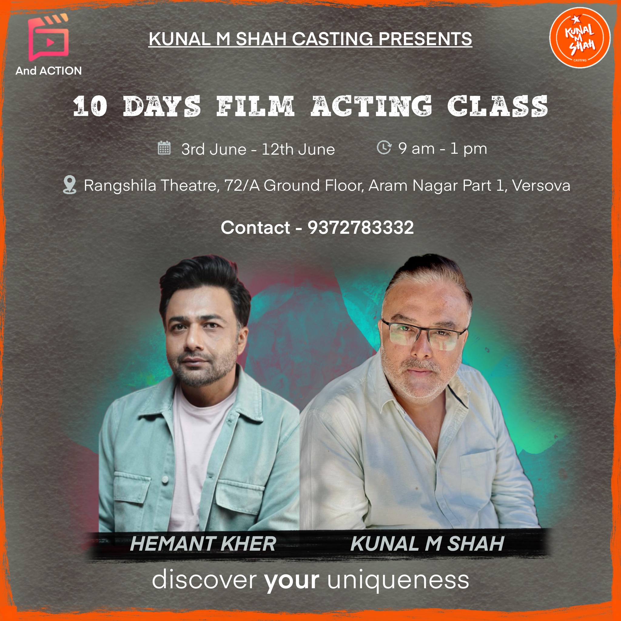 10 Days Film Acting Class - Theatre Workshop by Kunal M shah Casting ...