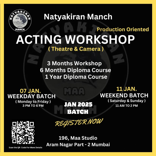 Natyakiran Production Oriented Acting Workshop - Weekday